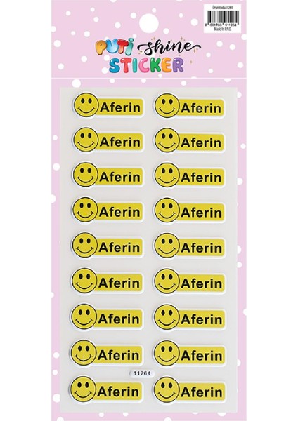 Shine Sticker - Gülen Yüz Aferin (11264)