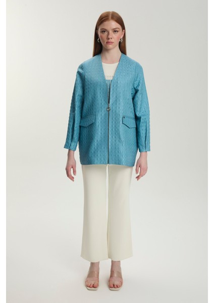 Jakarlı Içlik Ceket Aqua Ikili Takım