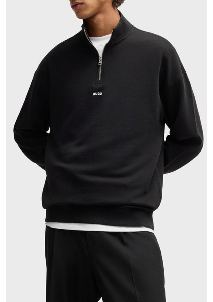 % 100 Pamuk Relaxed Fit Dik Yaka Logolu Sweat Erkek Sweat 50525881 001