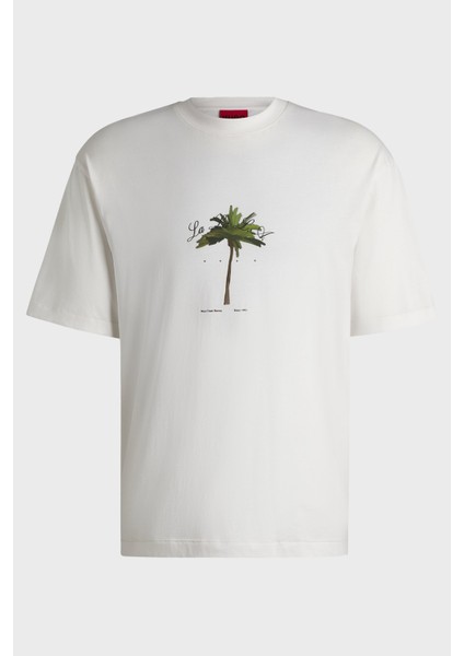 % 100 Pamuk Relaxed Fit Bisiklet Yaka Baskılı T Shirt Erkek T Shirt 50538972 102