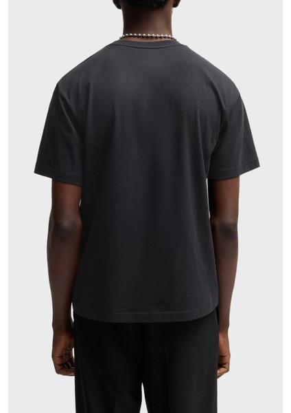 % 100 Pamuk Relaxed Fit Bisiklet Yaka Baskılı T Shirt Erkek T Shirt 50537535 001 fırsatları