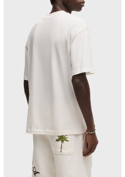 % 100 Pamuk Relaxed Fit Bisiklet Yaka Baskılı T Shirt Erkek T Shirt 50538972 102 fırsatları