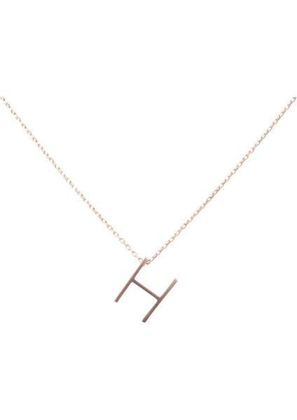 925 Ayar Gümüş 3 Boyutlu H Harfi Kolye