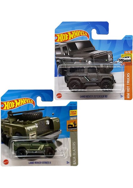 2 Araç Hot Wheels Set - Land Rover Defender 90 & Land Rover Series Iı (1/64)