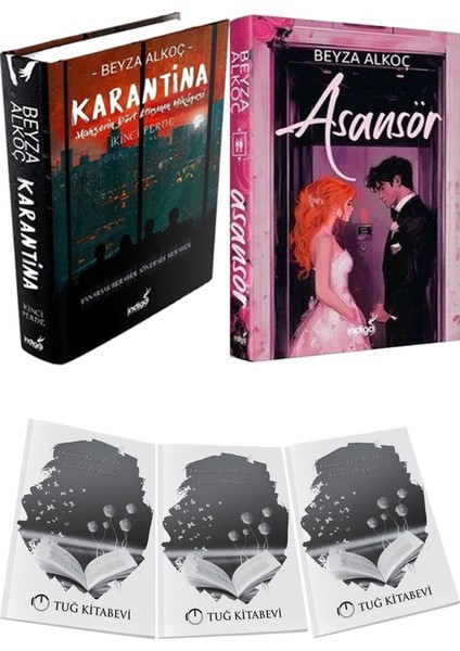 Asansör Ciltli ve Karantina 2 Ciltli Beyza Alkoç 2li Set + Hediyeli