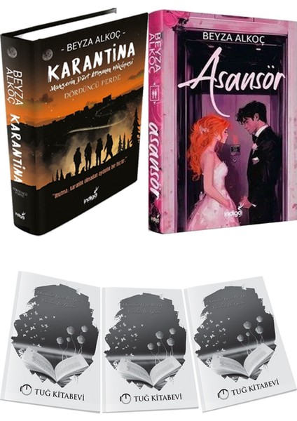 Asansör Ciltli ve Karantina 4 Ciltli Beyza Alkoç 2li Set + Hediyeli