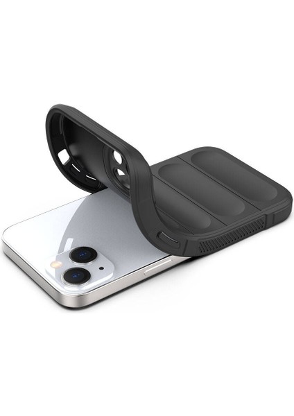 iPhone 14 Kılıf Esnek TPU Oyuklu Arka Yüzey Tasarımlı Zore Etnik Silikon Kapak + Hayalet Ekran Koruyucu fiyatları