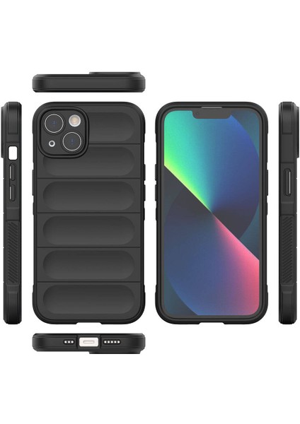 iPhone 14 Kılıf Esnek TPU Oyuklu Arka Yüzey Tasarımlı Zore Etnik Silikon Kapak + Hayalet Ekran Koruyucu modelleri