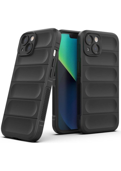 iPhone 14 Kılıf Esnek TPU Oyuklu Arka Yüzey Tasarımlı Zore Etnik Silikon Kapak + Hayalet Ekran Koruyucu fırsatları