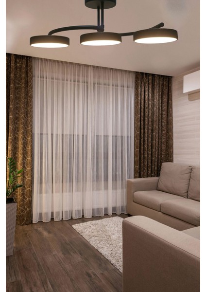 Fuji Ledli 3 Renk Işık Veren Dekoratif Ledli Avize Oturma Odası Koridor Mutfak Salon Cafe 3lü