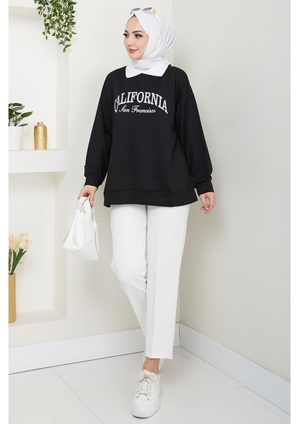 California Baskılı Sweat 1426 - Siyah