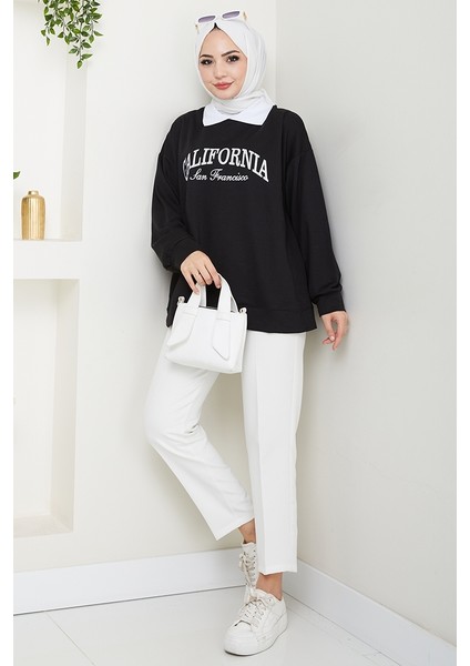 California Baskılı Sweat 1426 - Siyah