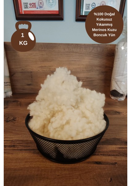 Kokusuz - Yıkanmış Merinos Kuzu Yünü Boncuk Yün 1 kg
