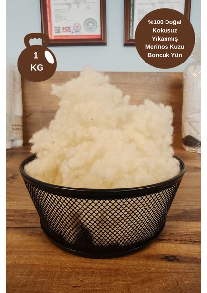 Kokusuz - Yıkanmış Merinos Kuzu Yünü Boncuk Yün 1 kg