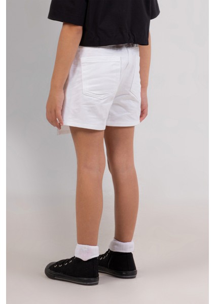 Beli Ayarlanabilir Lastikli Cepli Düğmeli Kruvaze Pamuklu Kot Şort Etek modelleri