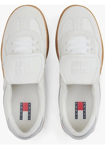 Tommy Hilfger Kadın Metalik Deri Sneaker