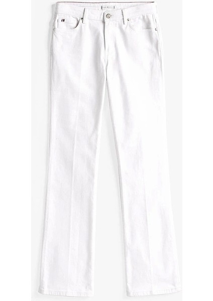 Kadın Beyaz Orta Bel Bootcut Pantolon