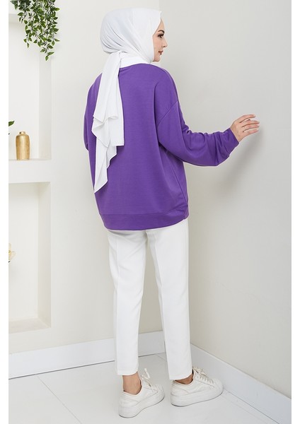 California Baskılı Sweat 1426 - Mor