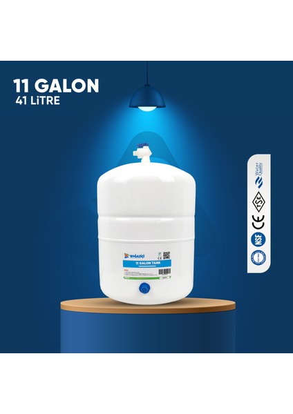 Su Arıtma Cihazı 11 Galon 40 Litre Çelik Su Tankı