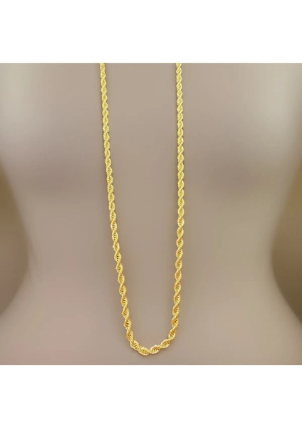 Kalitesi ile Gold Renk, Burgulu Model, 45CM ve 60 cm Zincir Seçeneğiyle 316 L Stainless Steel Antialerjik Şıklığınızı Tamamlayacak Çelik Kolye ; Zincir Uzunluğu 40-45 Cm. ve 60 Cm.