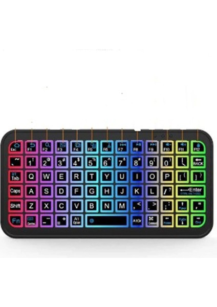 Mini Klavye Smarttv Işıklı Bluetooth Kablosuz Televizyon Ps3 Dizüstü Tabletler ve Telefonlar Için