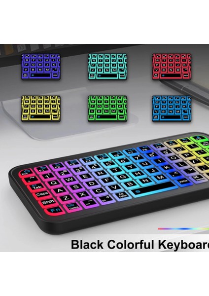 Mini Klavye Smarttv Işıklı Bluetooth Kablosuz Televizyon Ps3 Dizüstü Tabletler ve Telefonlar Için