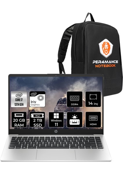 240 G10 Intel Core I7 1360P 20GB 2tb SSD 14" Fhd Windows 11 Pro Taşınabilir Bilgisayar & Per4 Çanta 8A557EAPN419