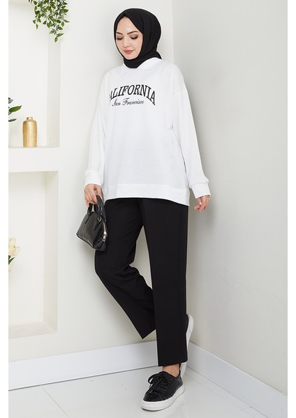 California Baskılı Sweat 1426 - Beyaz fırsatları