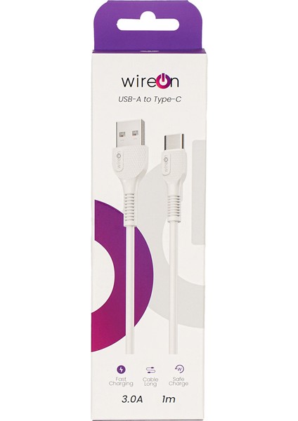 USB Type-C Hızlı Şarj Kablosu (3.0A - 1 Metre ) - USB Type-C Fast Charging