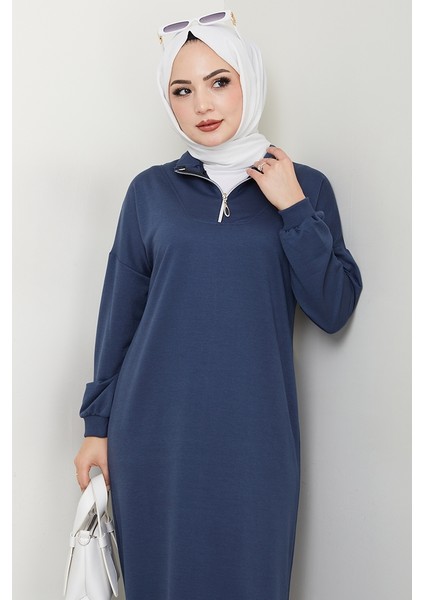 Eyzen Yarım Fermuarlı Elbise 1423 - Lacivert fiyatları