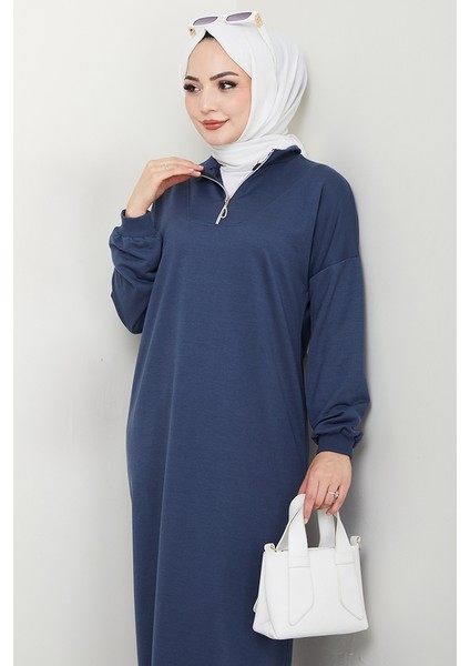 Eyzen Yarım Fermuarlı Elbise 1423 - Lacivert fırsatları