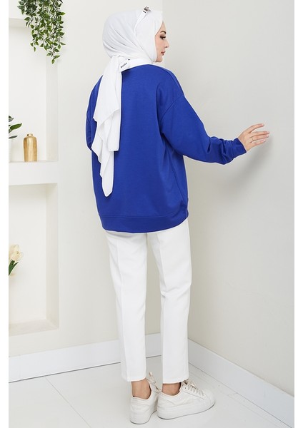 California Baskılı Sweat 1426 - Saks Mavisi