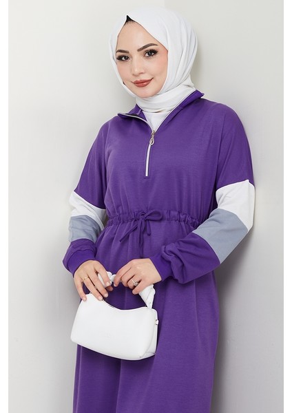 Zalin Şerit Detaylı Elbise 1420 - Mor fiyatları