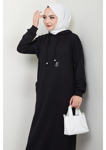 Anger Kapüşonlu Elbise 1421 - Siyah fiyatları