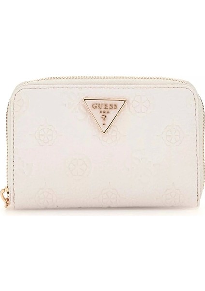 Kadın Beyaz Cresidia Orta Boy Fermuarlı Cüzdan