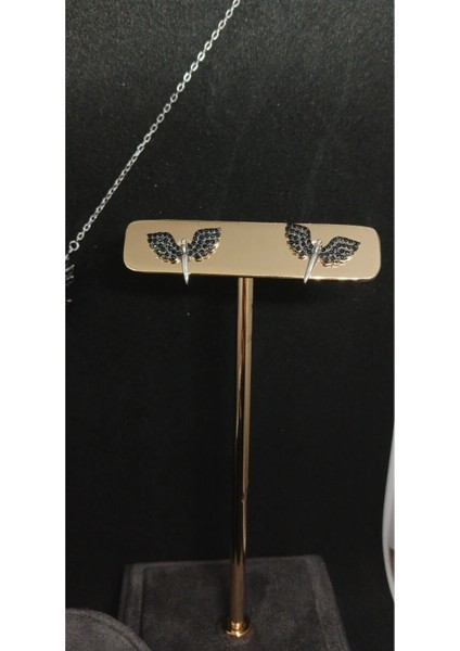 925 Ayar Gümüş Kanatlı Taşlı Takı Seti - Kolye, Küpe, Bileklik ve Yüzük Kombini (13 Gr.) fiyatları