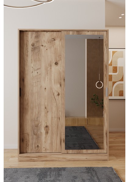 AE-3071 Patentli Ideal Aynalı Vestiyer Portmanto Ayakkabılık Raflı Askılıklı, Atlantik Çam fırsatları