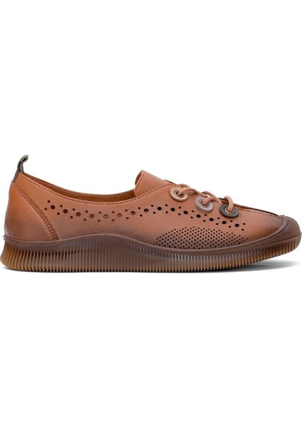 2413512Y Kadın Deri Bağcıklı Baskılı Atom Ayakkabı