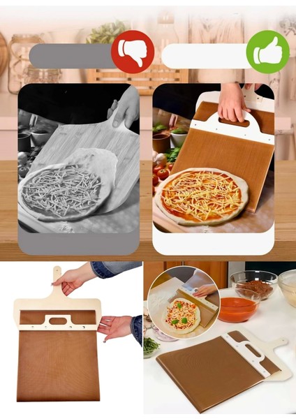 Büyük Boy Sürgülü Pizza Küreği Kaydırılabilir Ahşap Pasta Ekmek Fırın Pide Küreği Yapışmaz Kürek fırsatları