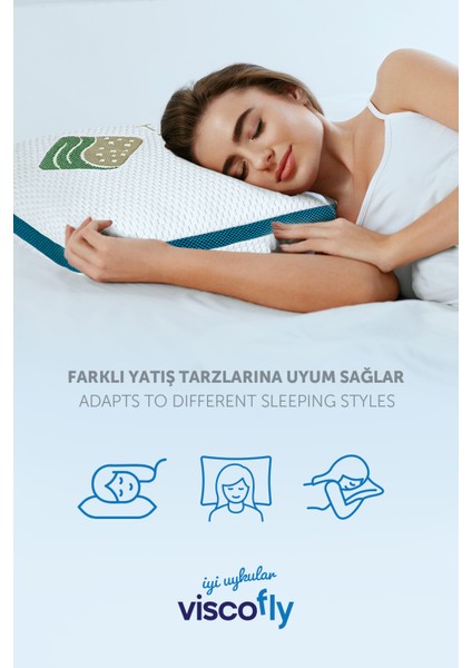 Visco Dream Climate Yastık - 57 cm * 40 cm * 12 cm - Hava Alabilen Air File Kumaşlı