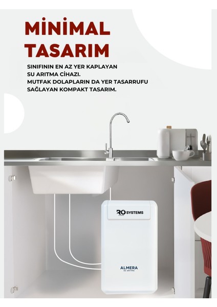 6 Aşamalı Ro Systems Su Arıtma Cihazı 8 Lt Çelik Tanklı Premium Mineralli indirimleri