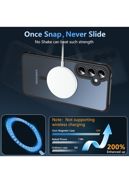 Samsung Galaxy A36 Kılıf Mat Magsafe Şarj Özellikli Hassas Butonlu Yumuşak Renkli Kenarlı + Ekran Koruyucu Cam Set 2in1