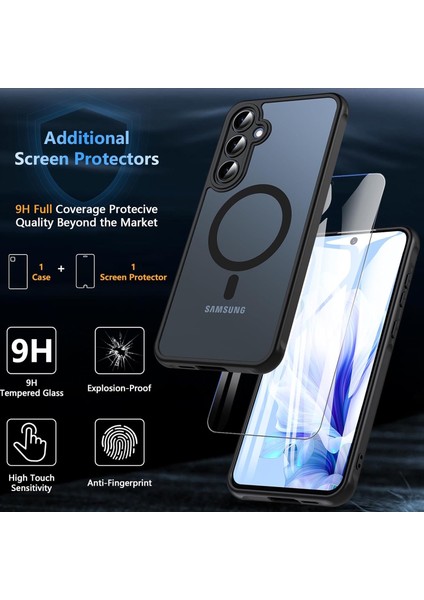 Samsung Galaxy A36 Kılıf Mat Magsafe Şarj Özellikli Hassas Butonlu Yumuşak Renkli Kenarlı + Ekran Koruyucu Cam Set 2in1