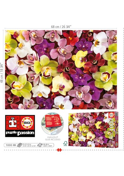 1000 Parça Puzzle Orkide Çiçek Kolajı - Orchid Collage - 19558 modelleri