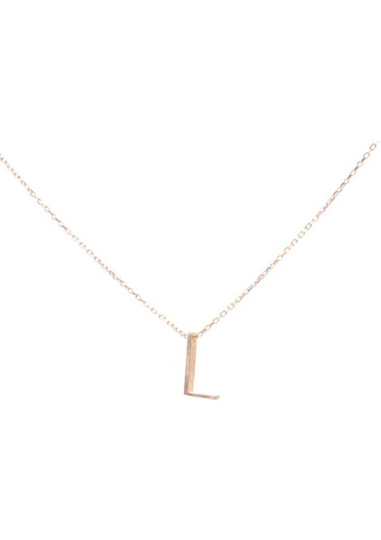 925 Ayar Gümüş 3 Boyutlu L Harfi Kolye