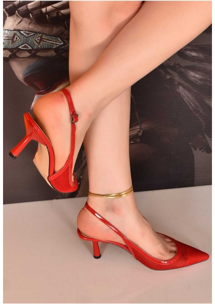 Marj Kadın Fileli Model Kemerli Stiletto