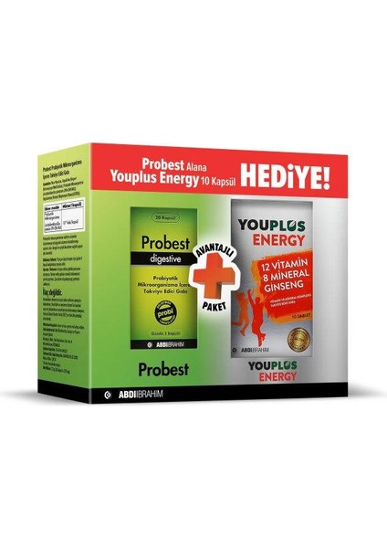 Probest Digestive Probiyotik 20 Kapsül Alana + Youplus Energy 10 Tablet Hediye 8699514013037