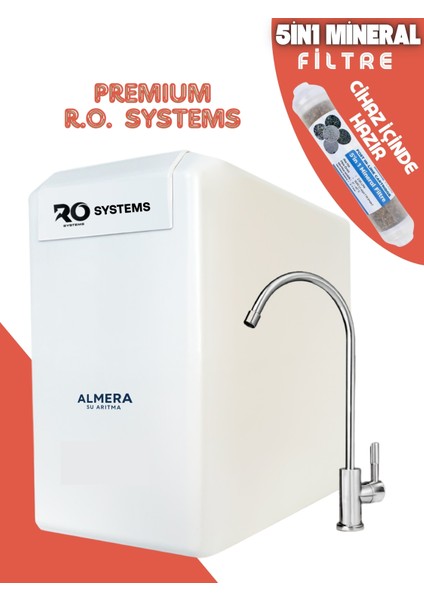 6 Aşamalı Ro Systems Çelik Tanklı Premium 5in1 Ekstra Mineralli Su Arıtma Cihazı