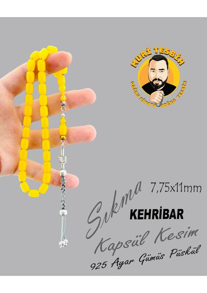 925 Ayar Gümüş Püskül Sıkma Kehribar Kapsül Kesim 7,75X11 fırsatları