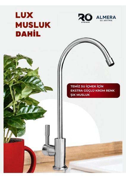 Çelik Tanklı Pompalı Su Arıtma Cihazı Premium 8 Aşamalı Ph Alkali Filtreli Model